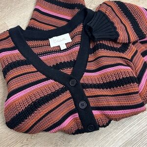 Cleobella 100% Organic Cotton Knit Multicolor Striped Bethany Cardigan Sweater S